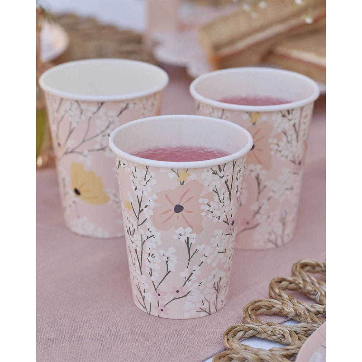 Birthday Bloom Floral Paper Cups (8pk)