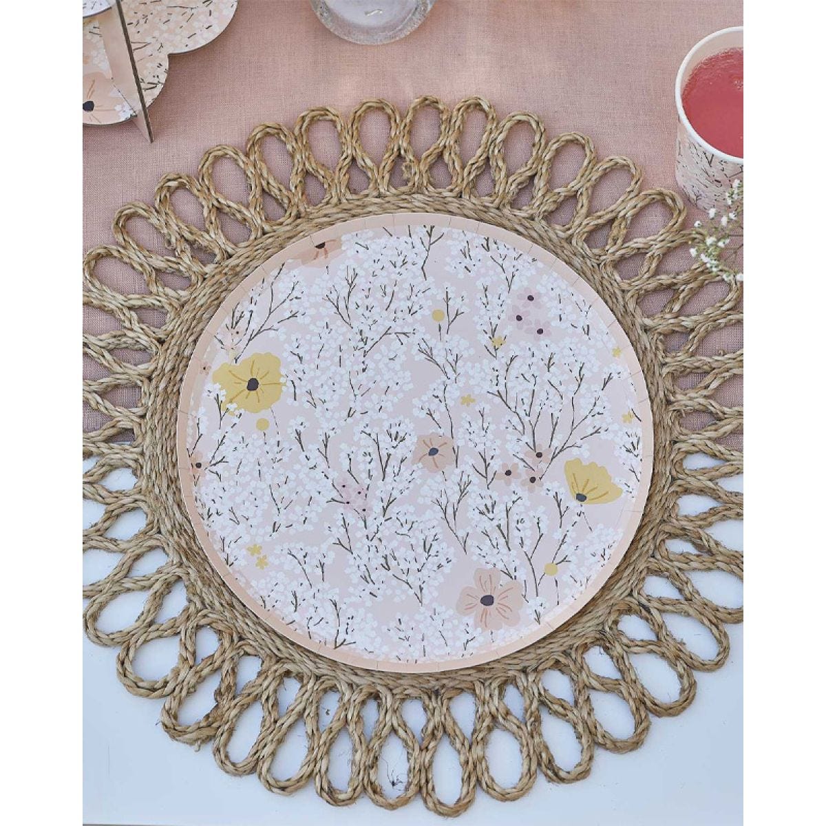 Birthday Bloom Floral Paper Plates - 24.5cm