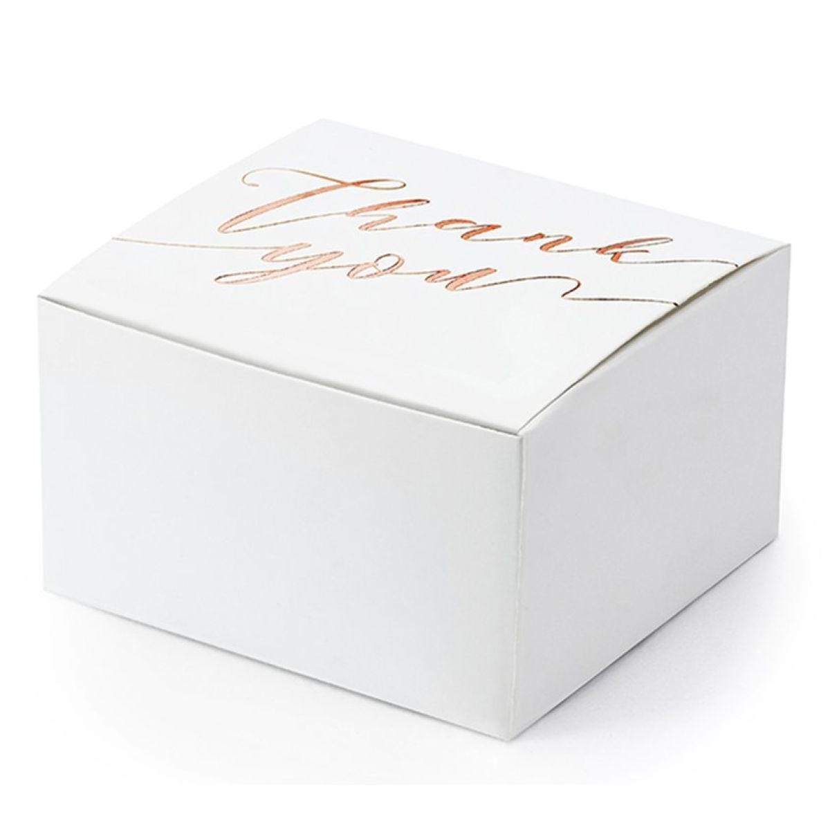 Rose Gold Thank You Favour Boxes (10pk)