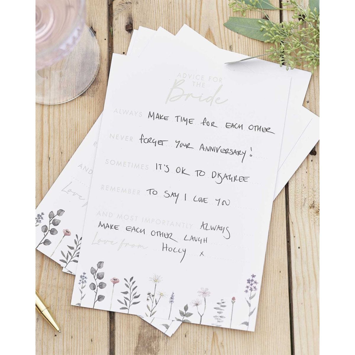 Bridal Bloom Floral Advice to the Bride Cards (10pk)