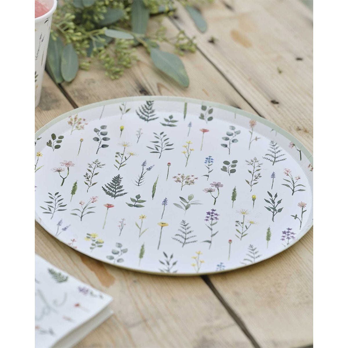 Bridal Bloom Floral Paper Plates - 24cm
