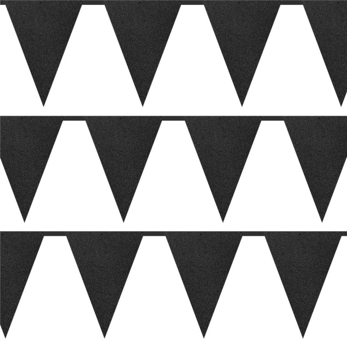 Black Glitter Paper Bunting - 6m