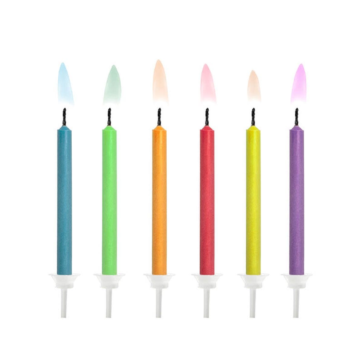 Coloured Flames Birthday Candles (6pk)