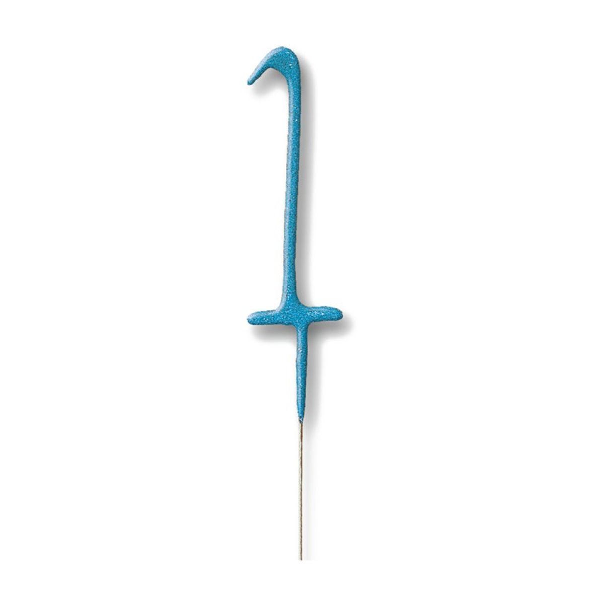 Blue Number 1 Sparkler Candle - 7"