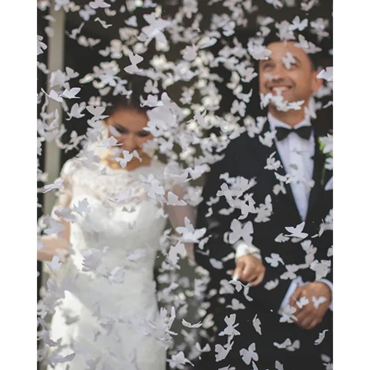 White Butterflies Confetti Cannon - 60cm
