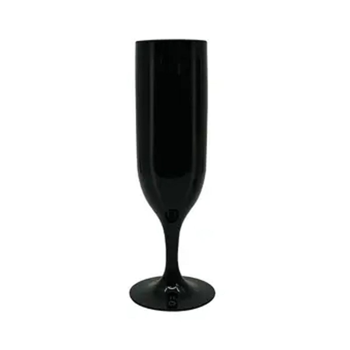 Black Reuseable Plastic Champagne Flutes (2pk)