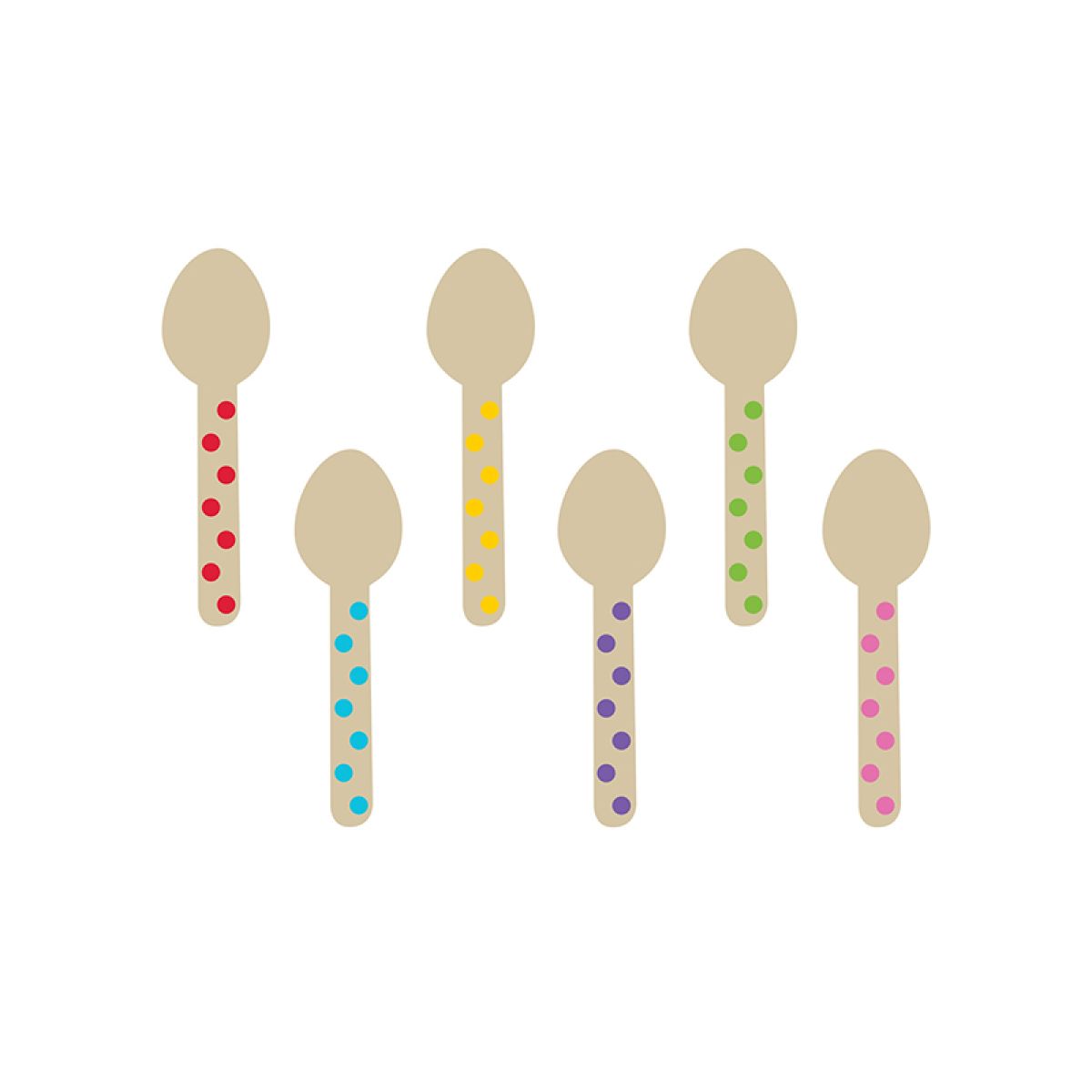 Rainbow Mini Wooden Spoons - 10.6cm (12pk)