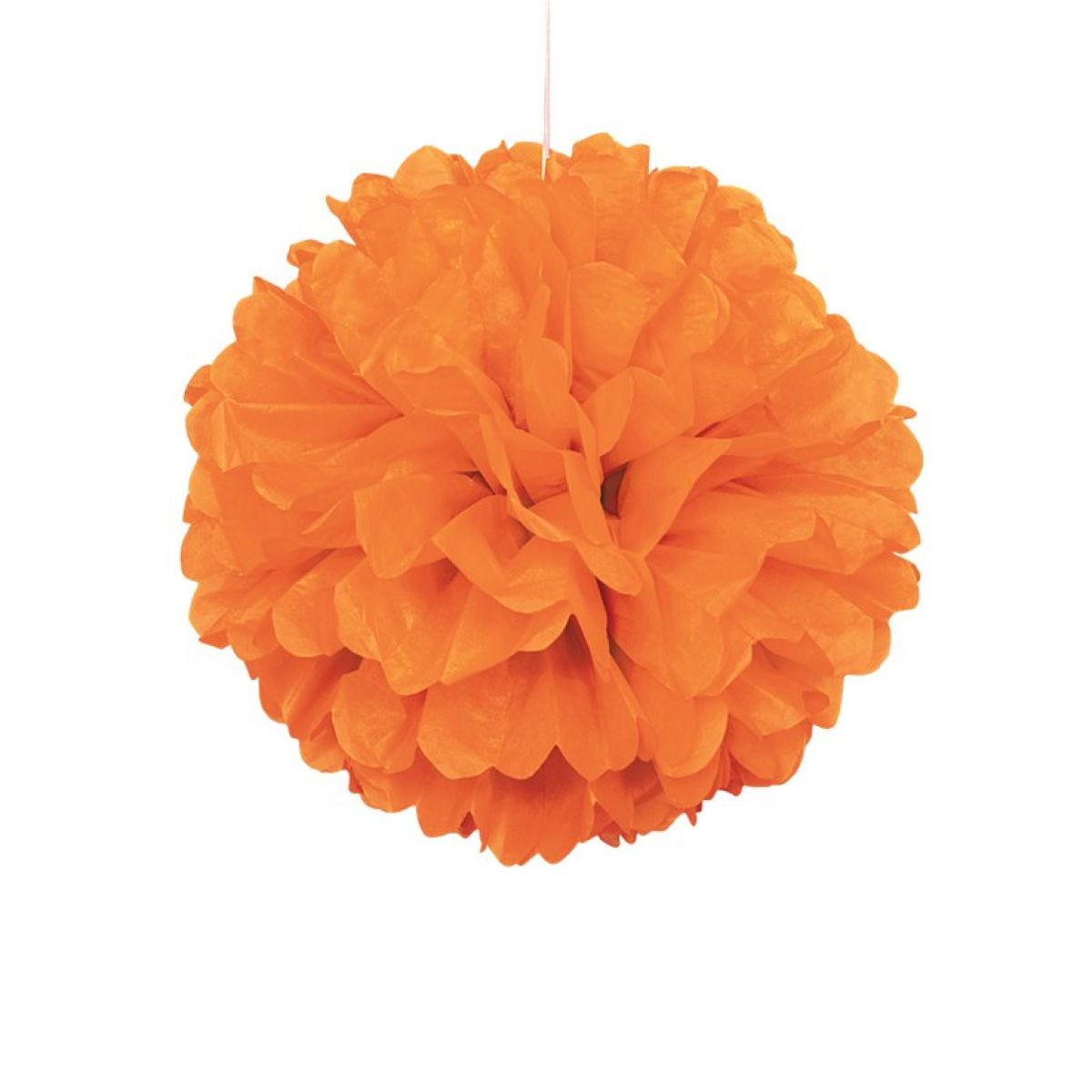 Orange Pom Pom Decoration - 41cm