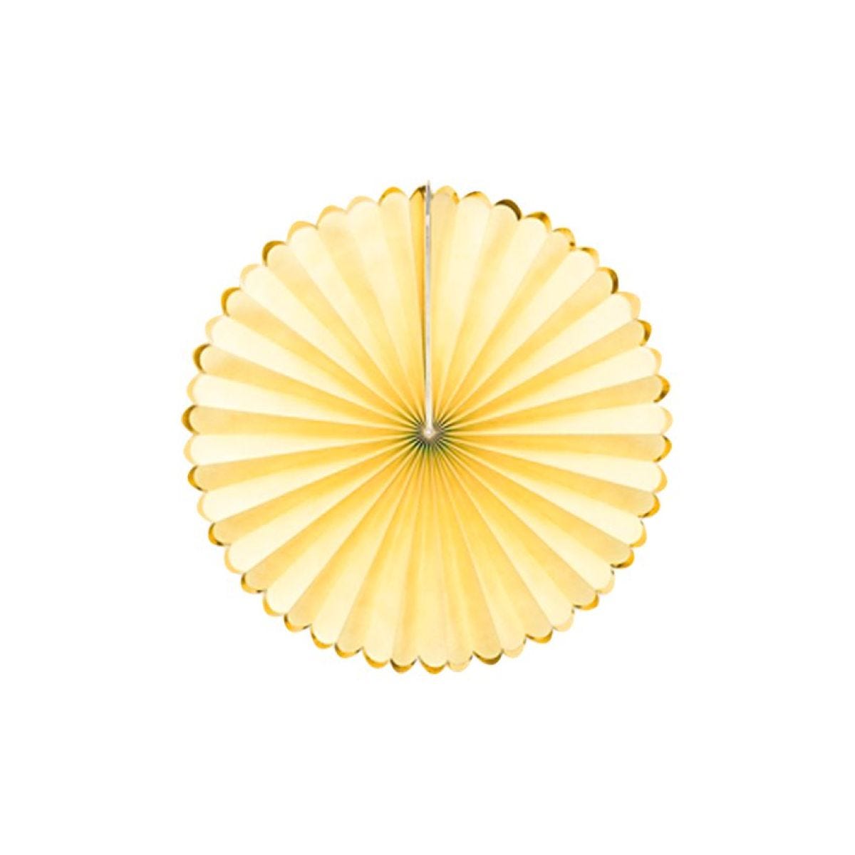 Pastel Yellow & Gold Paper Fans (3pk)