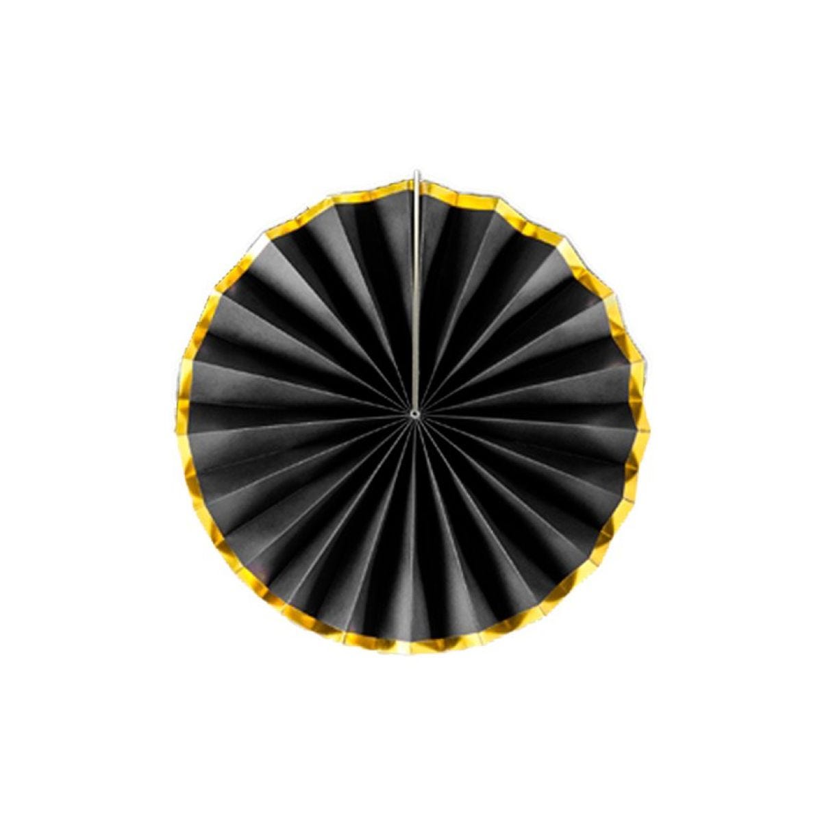 Black & Gold Paper Fans (3pk)