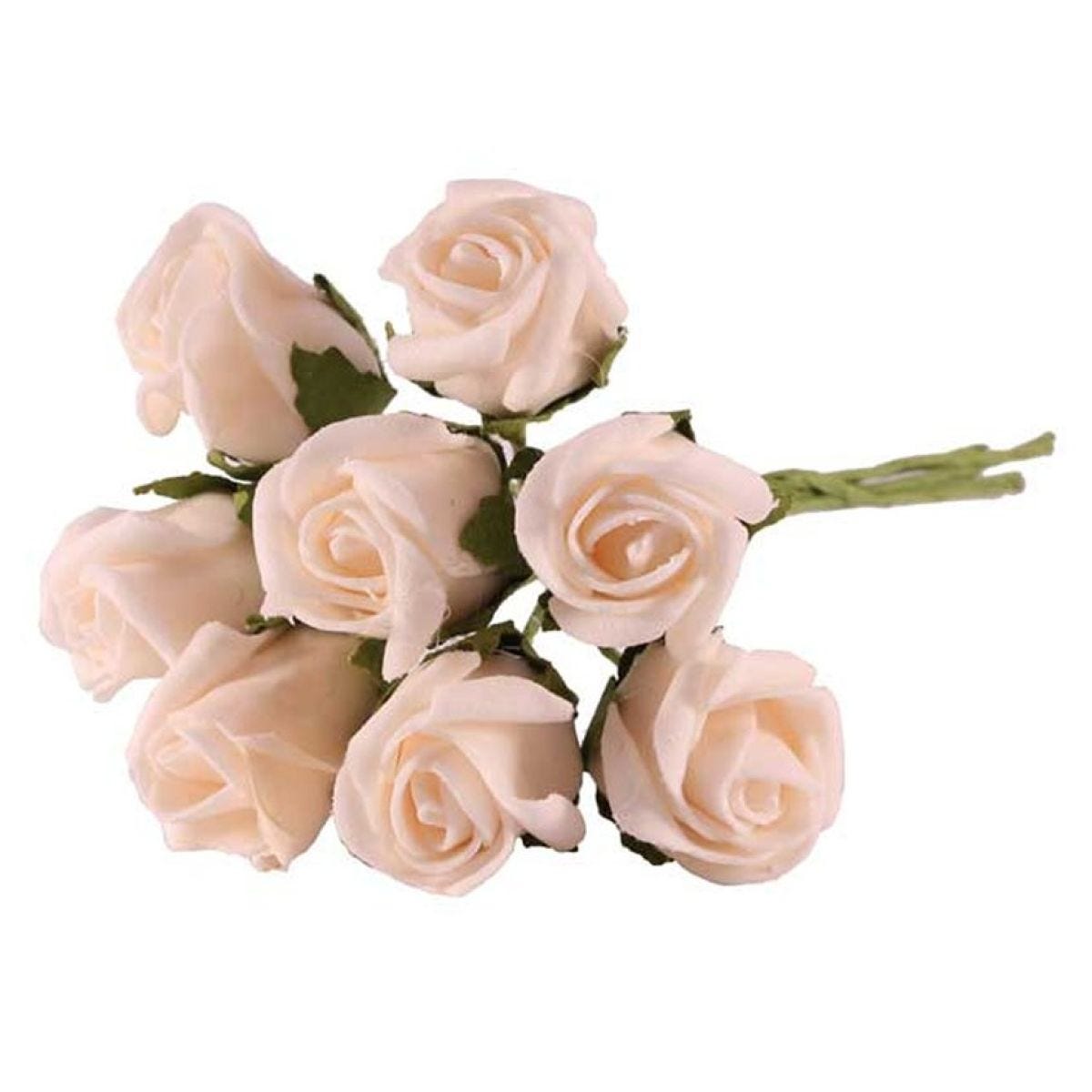 Mini Ivory Foam Rose Bud Decorations (8pk)