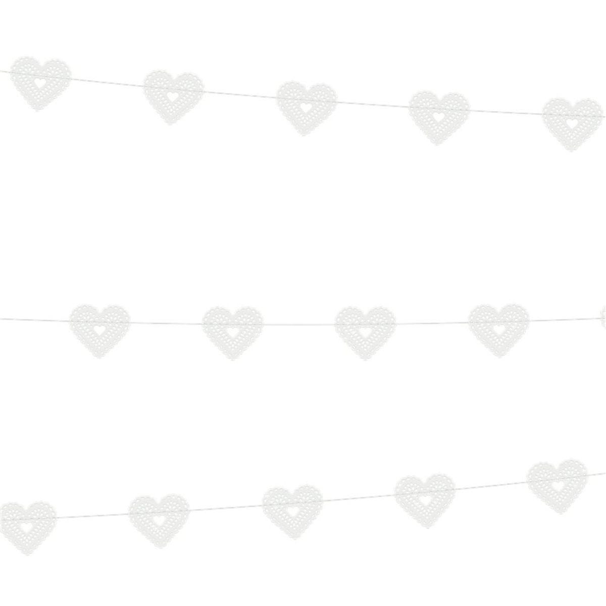 White Hearts Garland - 1.8m