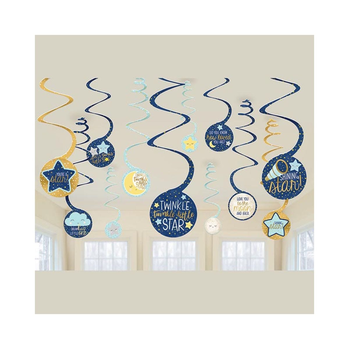 Twinkle Little Star Swirl Decorations (12pk)