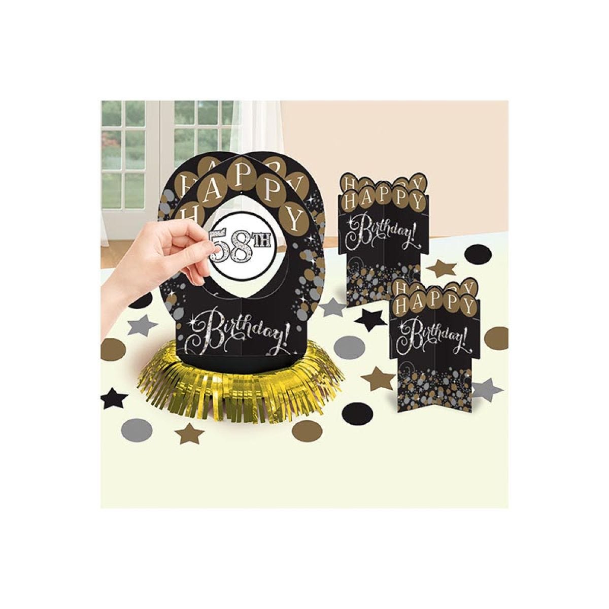 Gold Sparkling Celebration Add an Age Table Decorating Kit