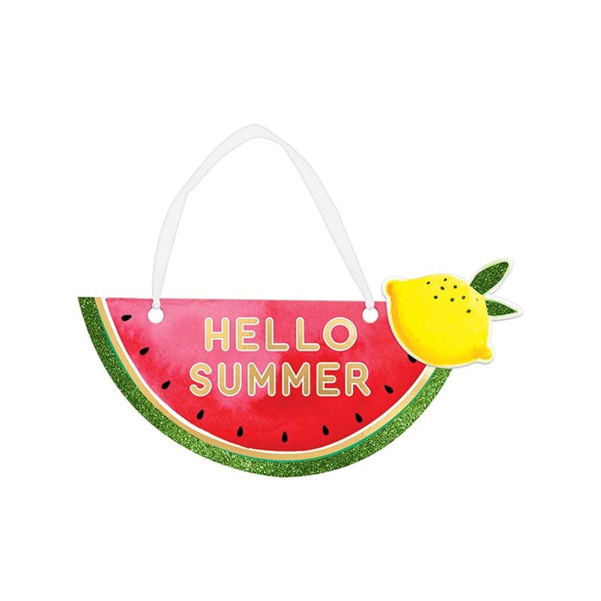 Hello Summer Mini Fruit Sign - 19cm x 8cm