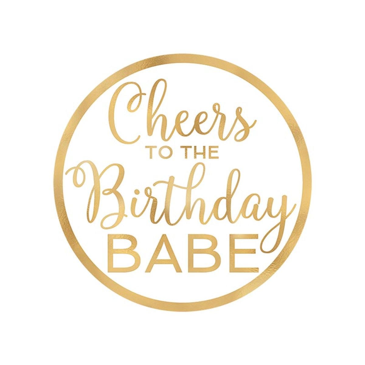 Birthday Babe Card Drinks Coasters - 10cm (18pk)