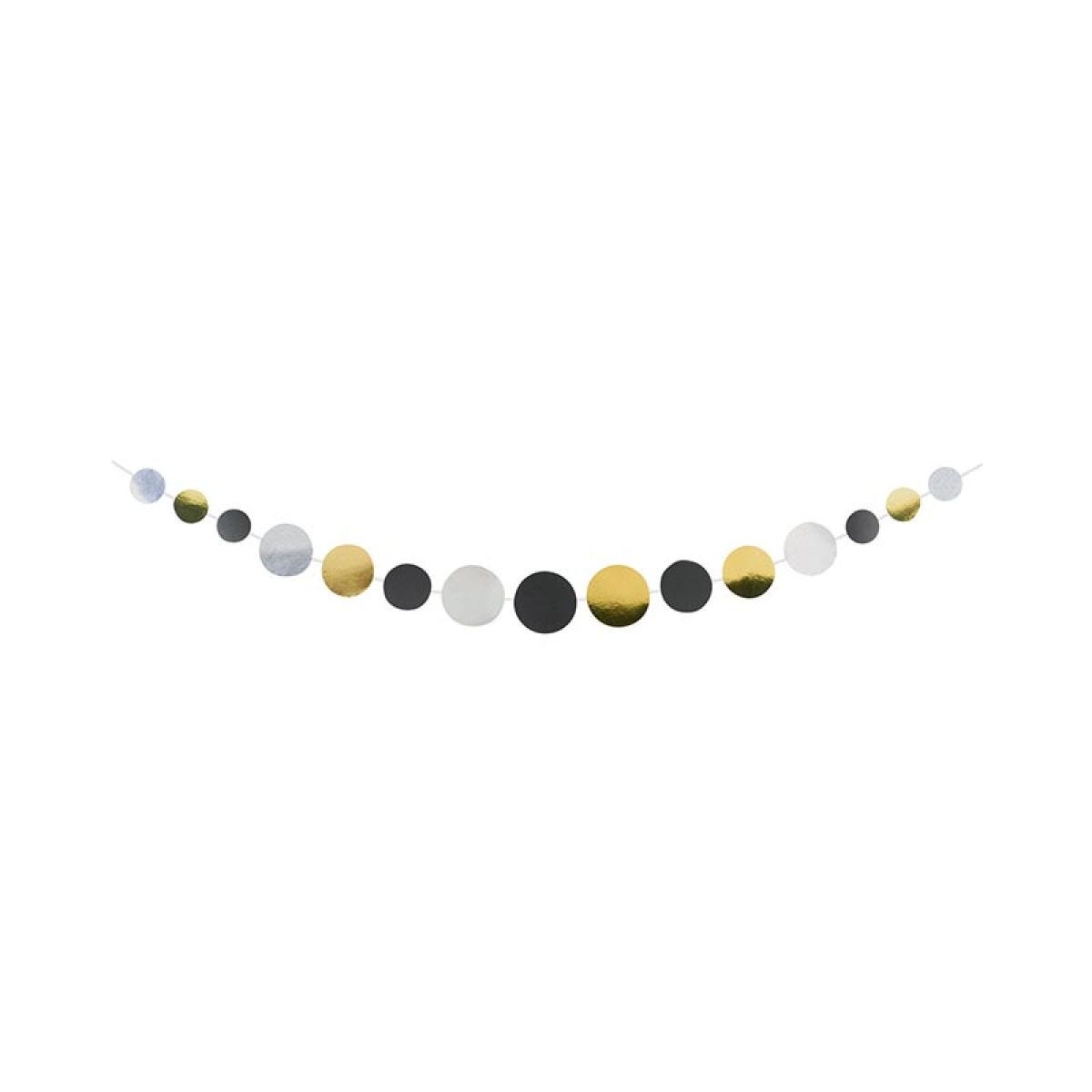 Black, Silver & Gold Foil Garland - 1.7m