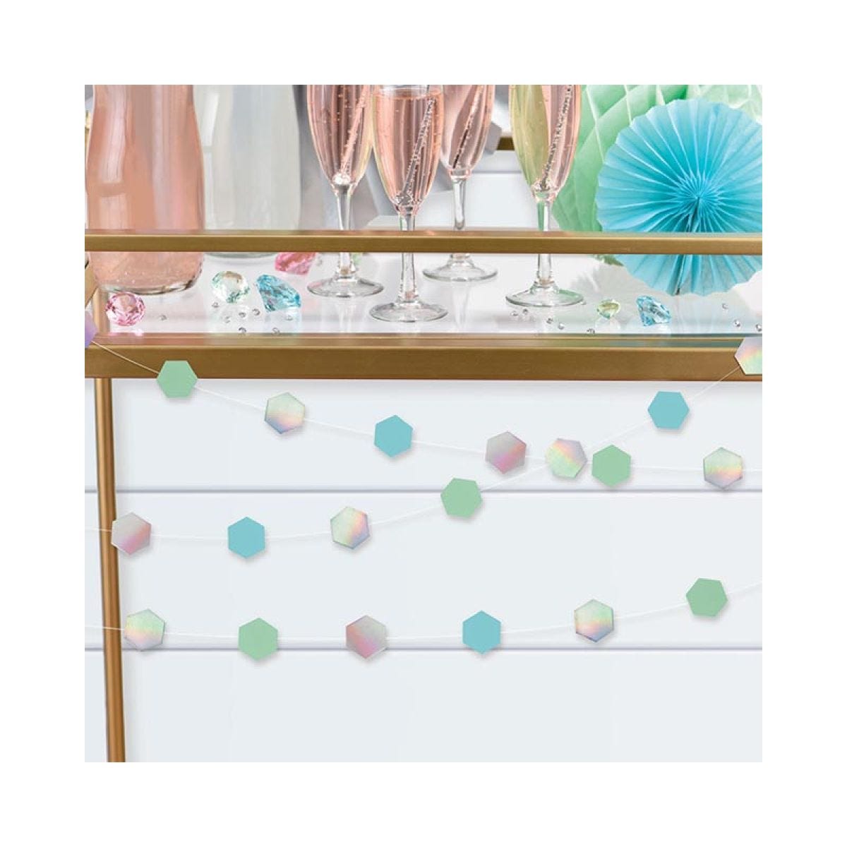 Shimmering Party Iridescent Mini Garlands - 2.13m (6pk)