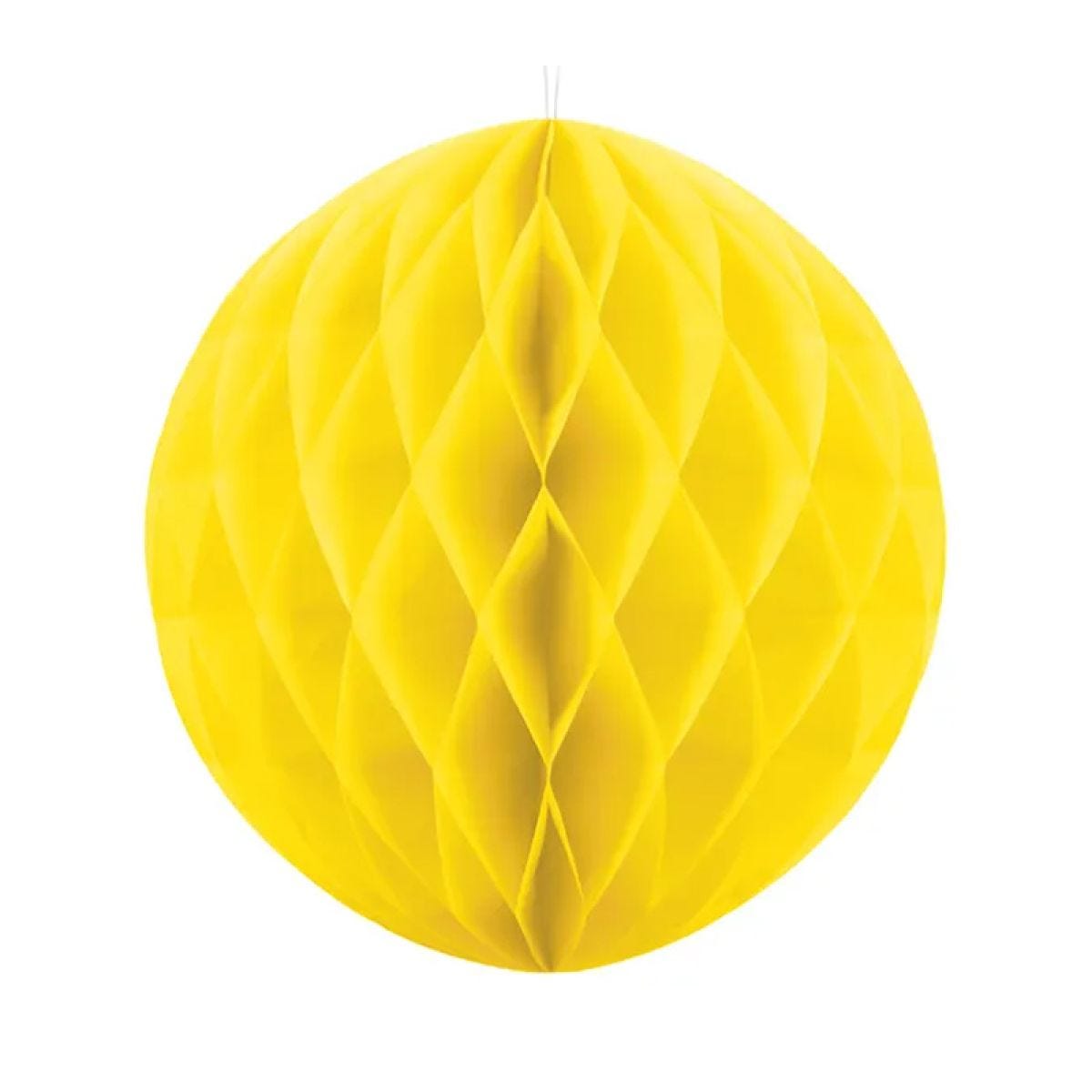 Yellow Honeycomb Ball Paper Decoration - 20cm