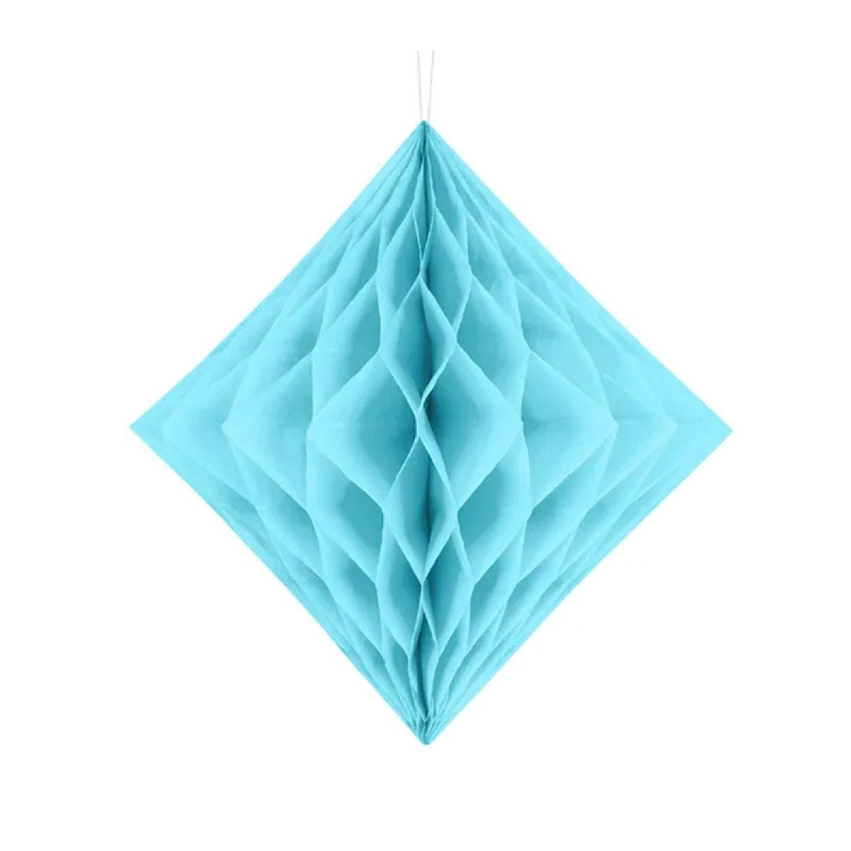 Sky Blue Honeycomb Diamond Paper Decoration - 30cm