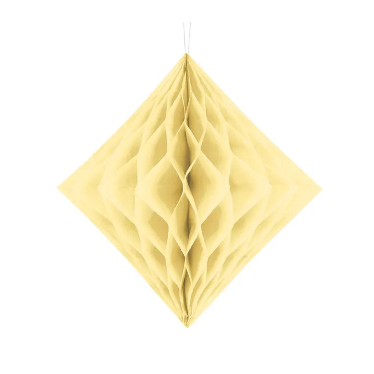 Cream Honeycomb Diamond Paper Decoration - 30cm
