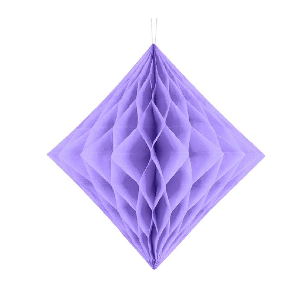 Lilac Honeycomb Diamond Paper Decoration - 30cm