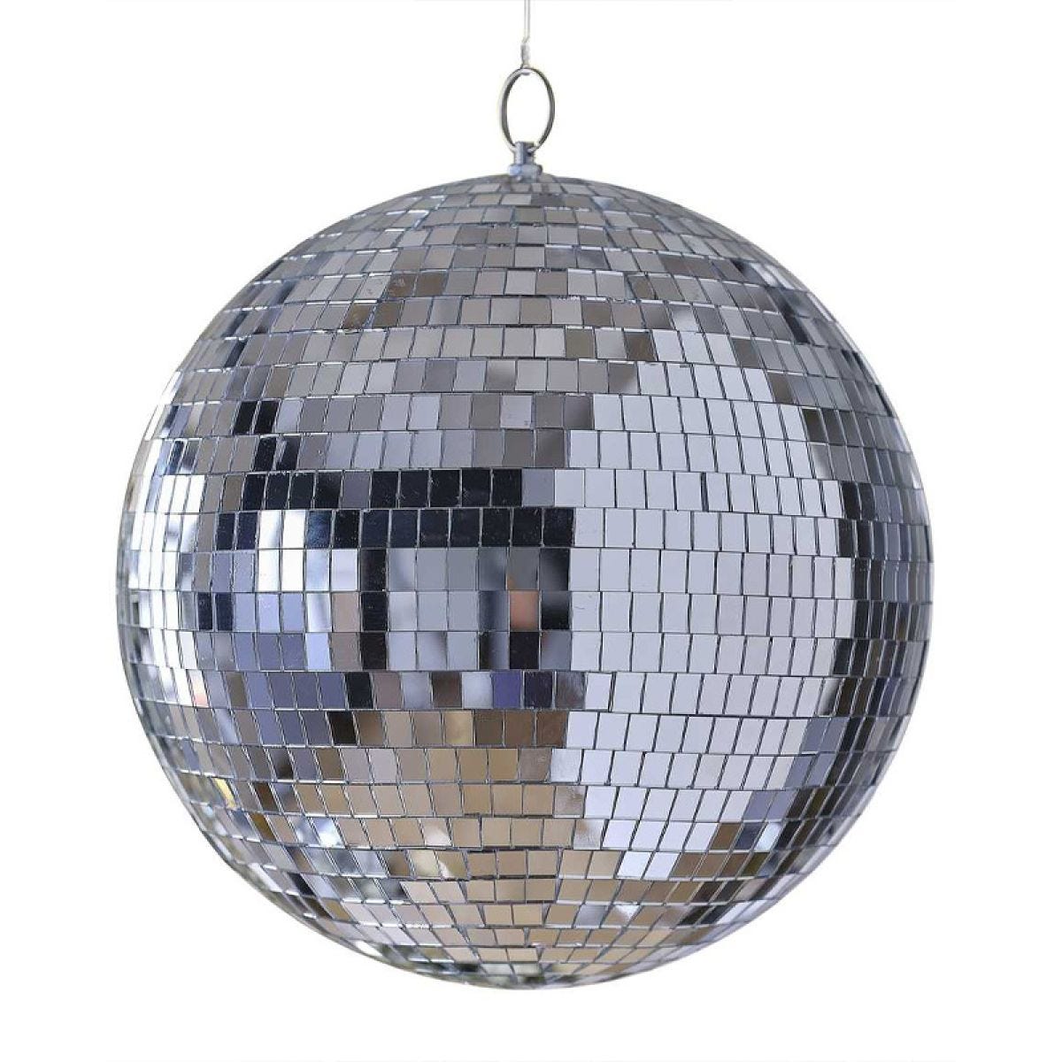 Silver Disco Ball Hanging Decoration - 30cm