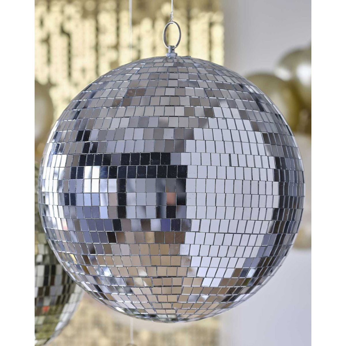 Silver Disco Ball Hanging Decoration - 30cm