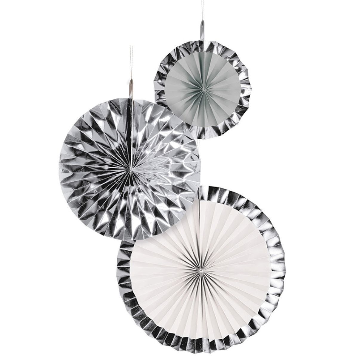 Silver Dream Paper Fans (3pk)