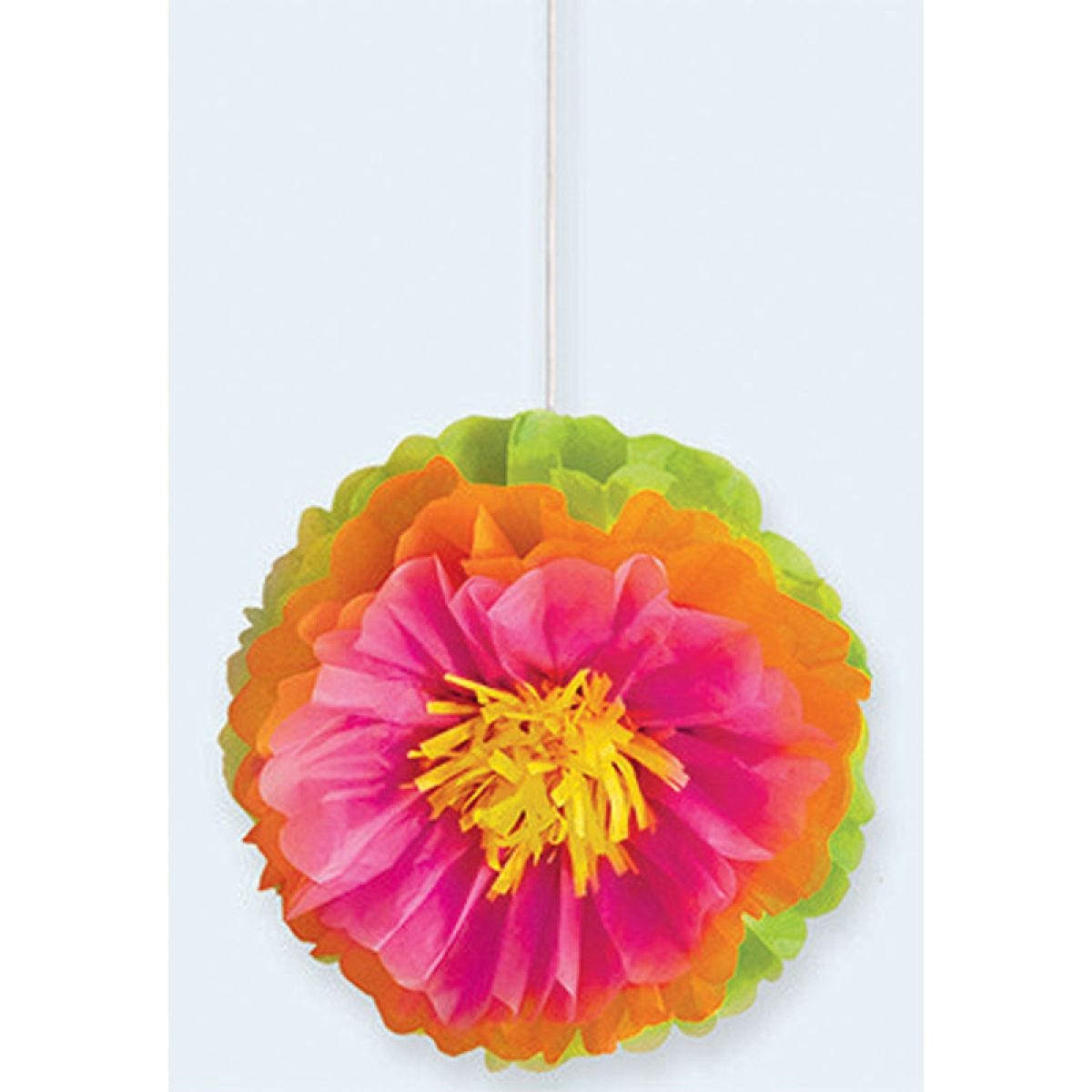 Hibiscus Pom Pom Paper Decorations - 40cm (3pk)