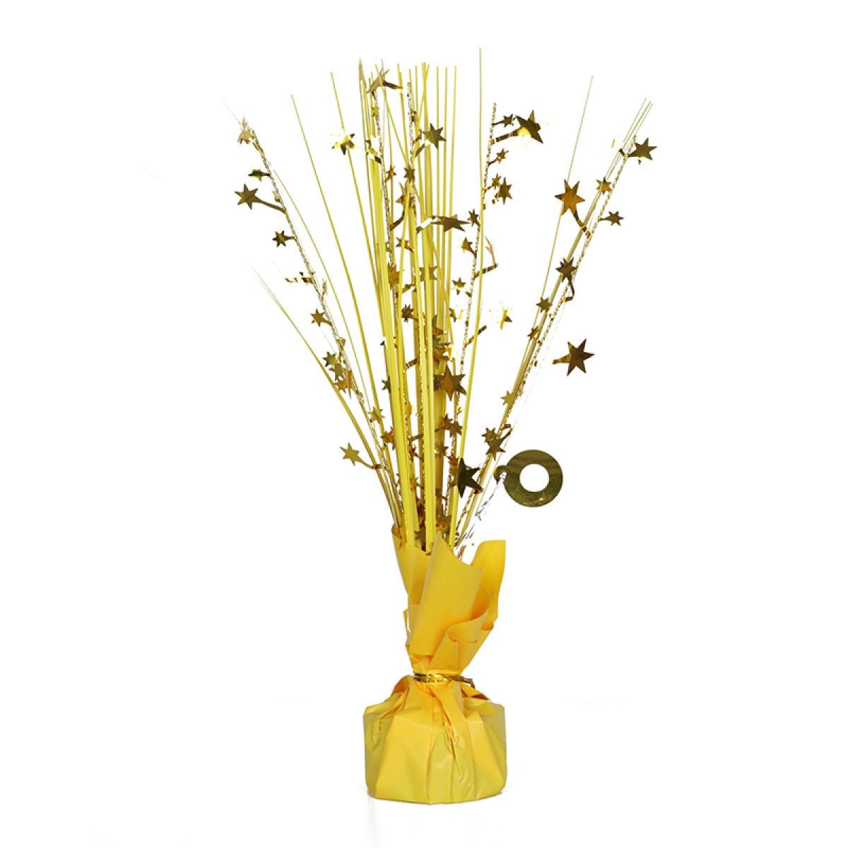 Yellow Foil Spray Table Centrepiece - 30cm
