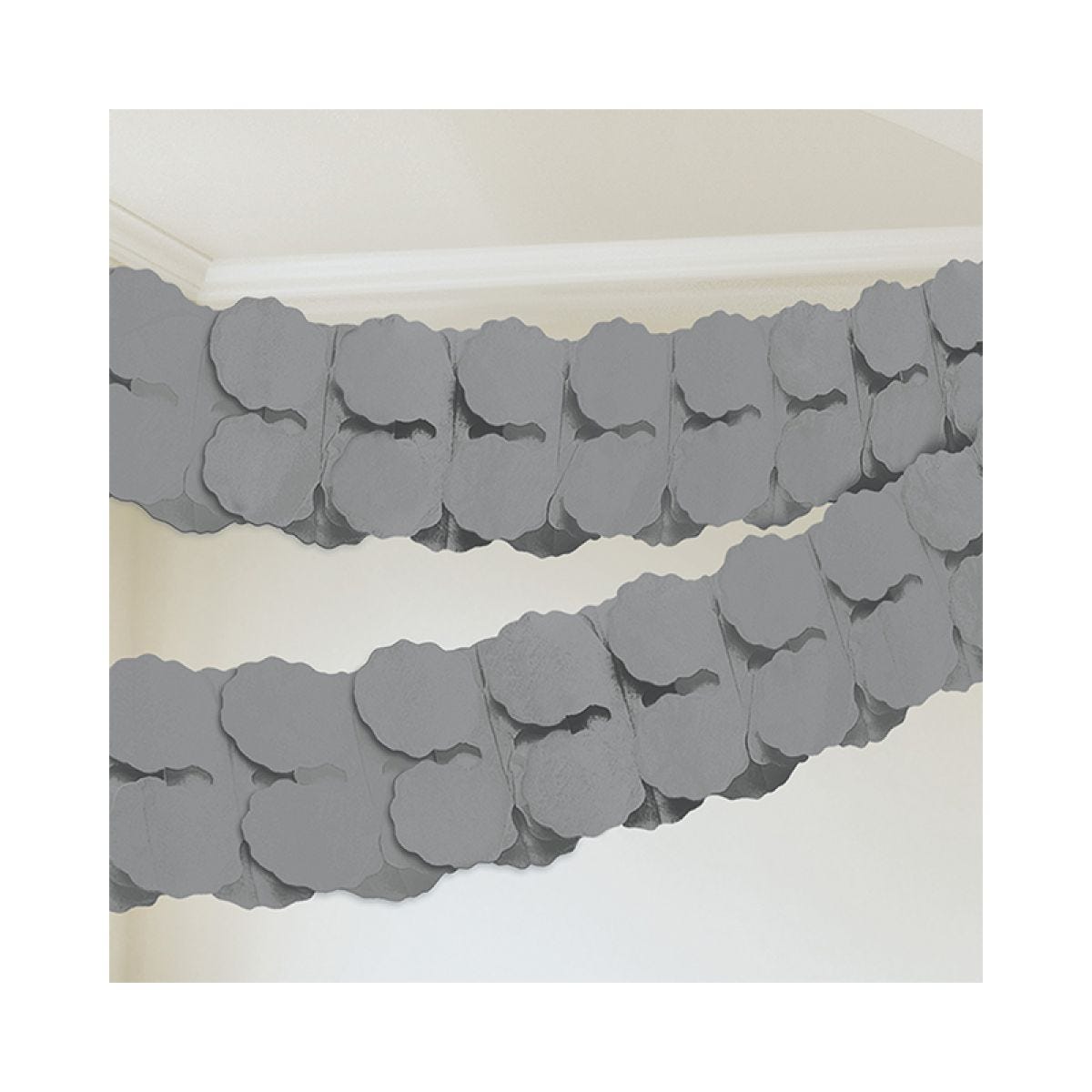 Silver Paper Garland Decoration - 3.7m