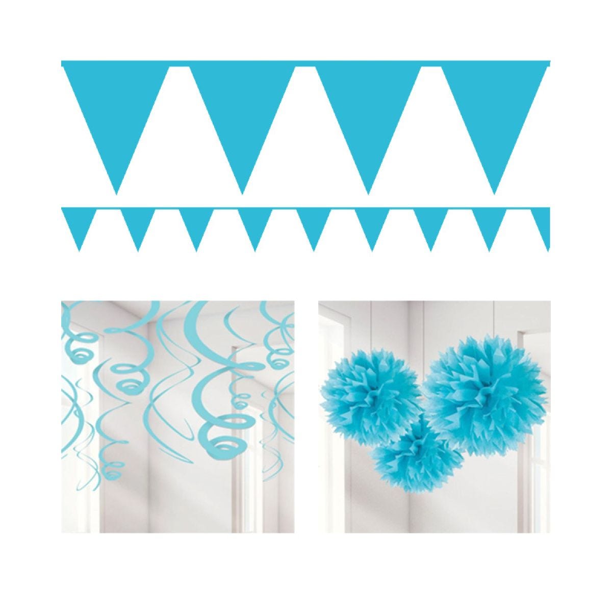 Blue Pom Pom Party Decorating Kit