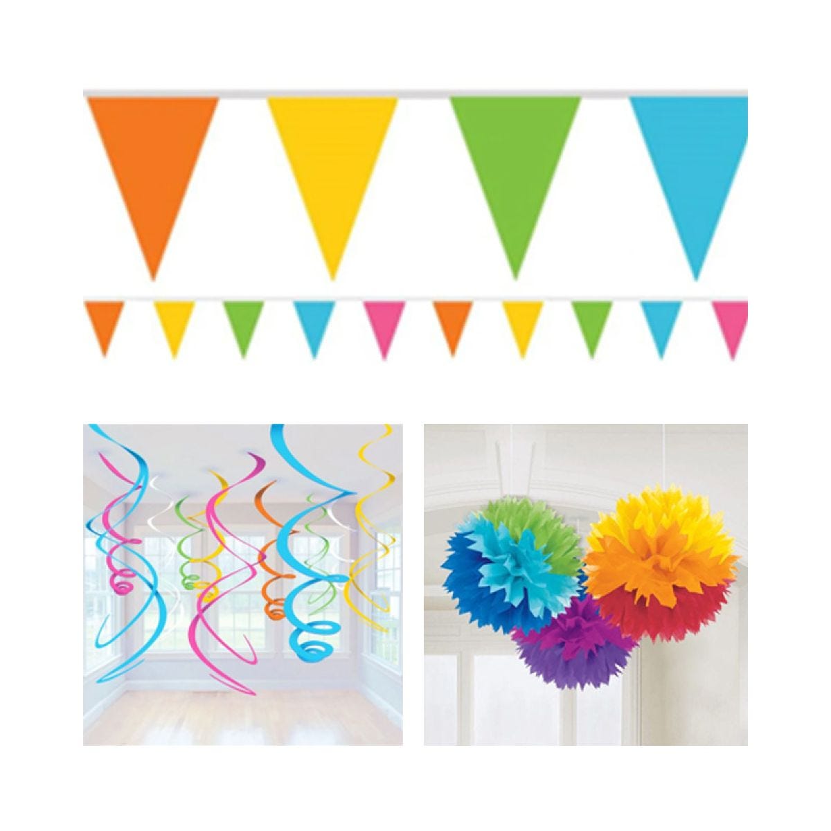 Pastel Rainbow Pom Pom Party Decorating Kit