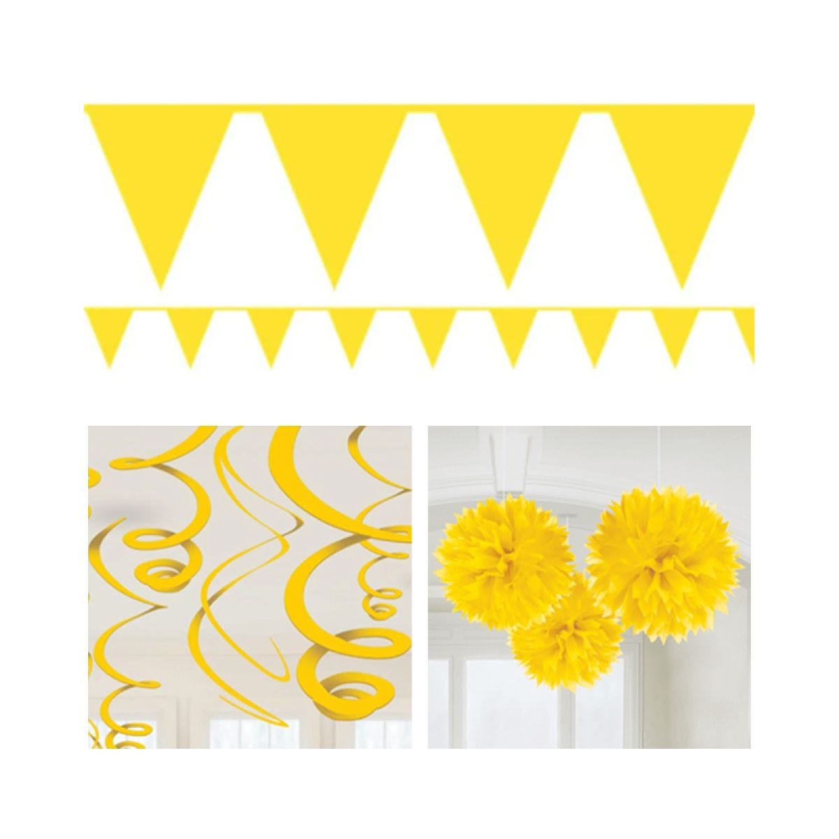 Yellow Pom Pom Party Decorating Kit