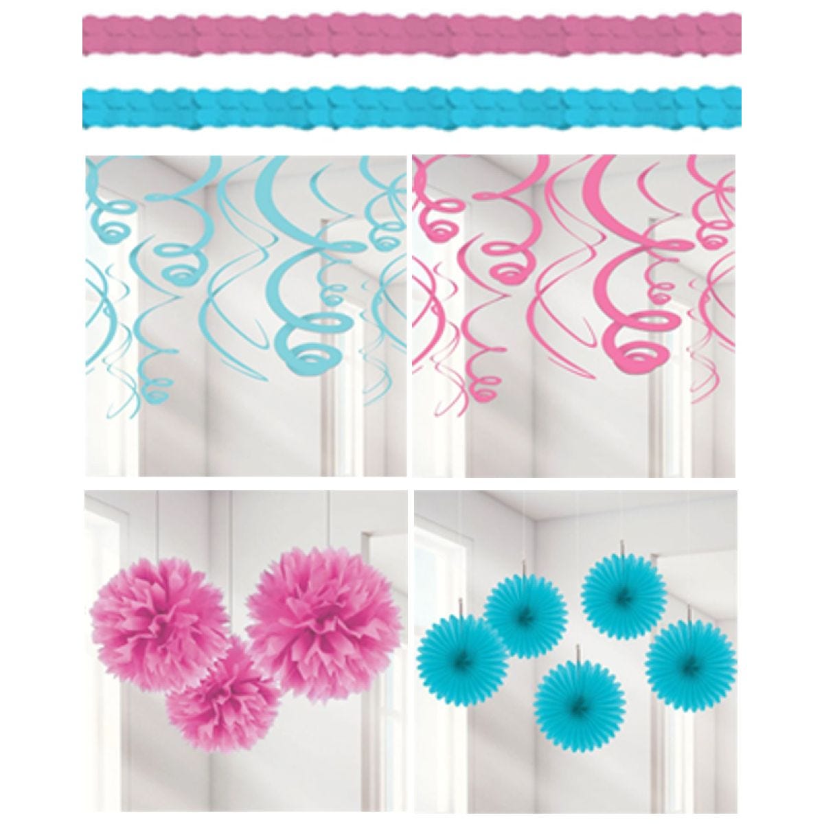 Blue and Pink Party Decorating Kit