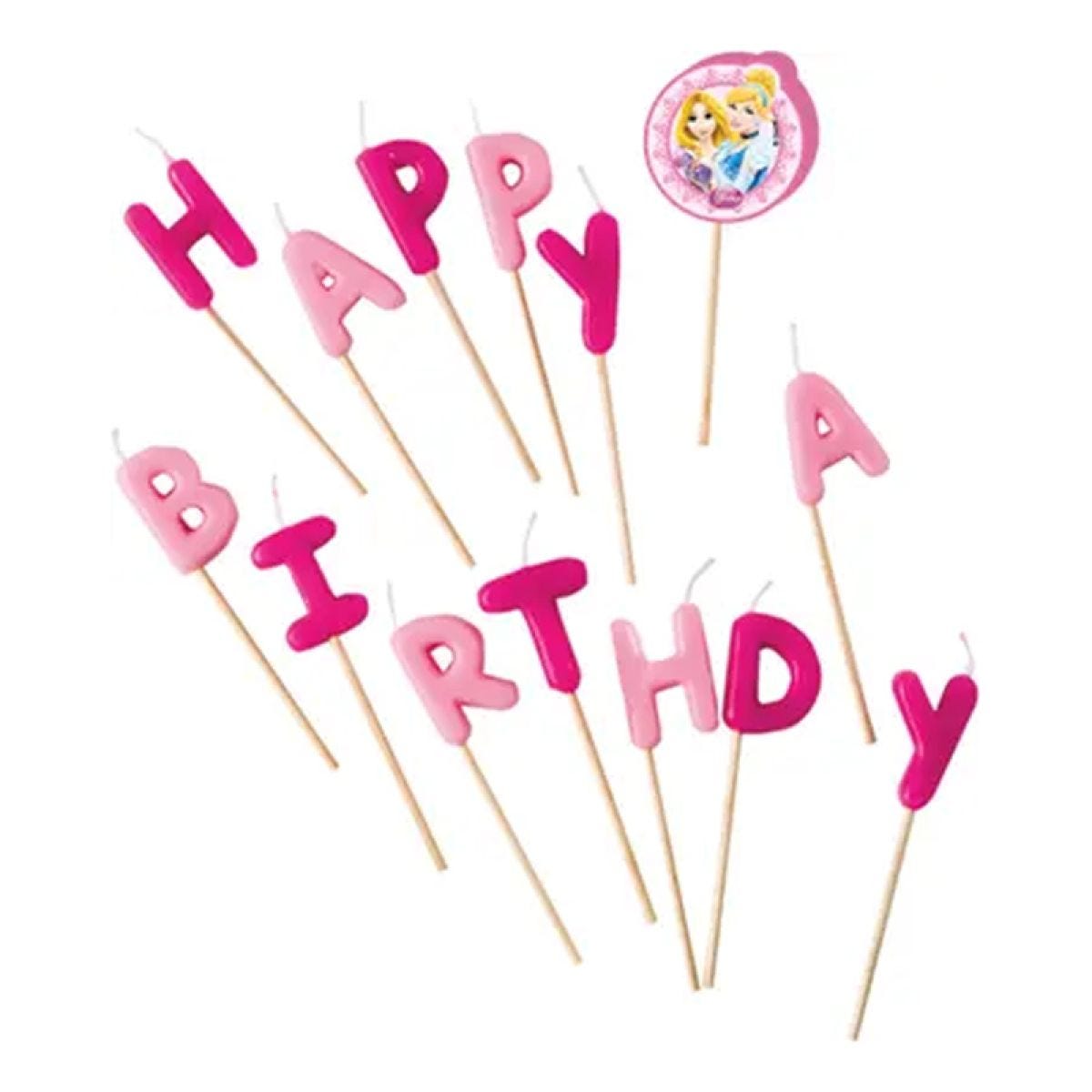 Disney Princess &apos;Happy Birthday&apos; Pick Candles