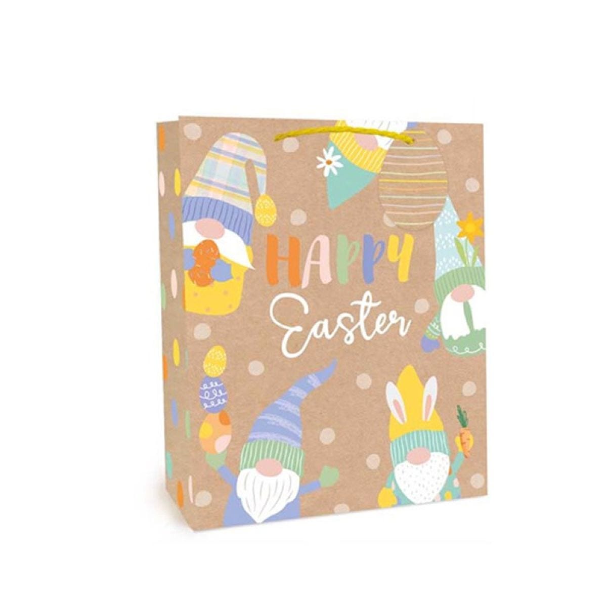 Kraft Easter Spots & Gonks Medium Gift Bag - 23cm x 18cm