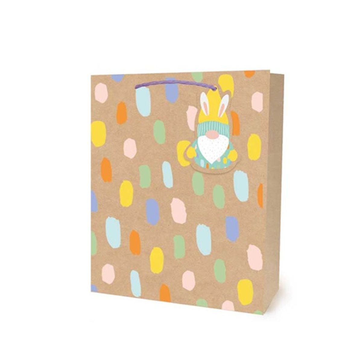 Kraft Easter Spots & Gonks Medium Gift Bag - 23cm x 18cm