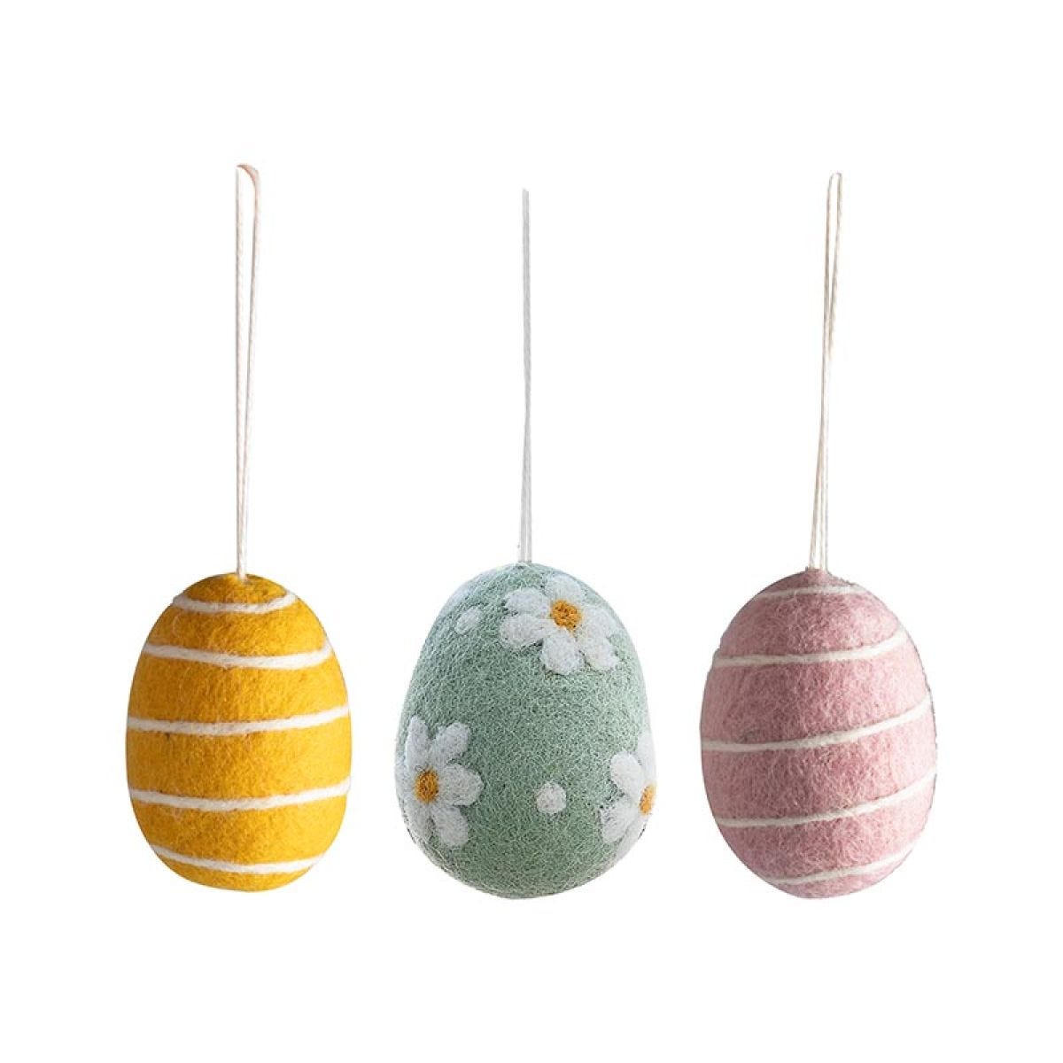 Hanging Felt Easter Eggs (3pk)