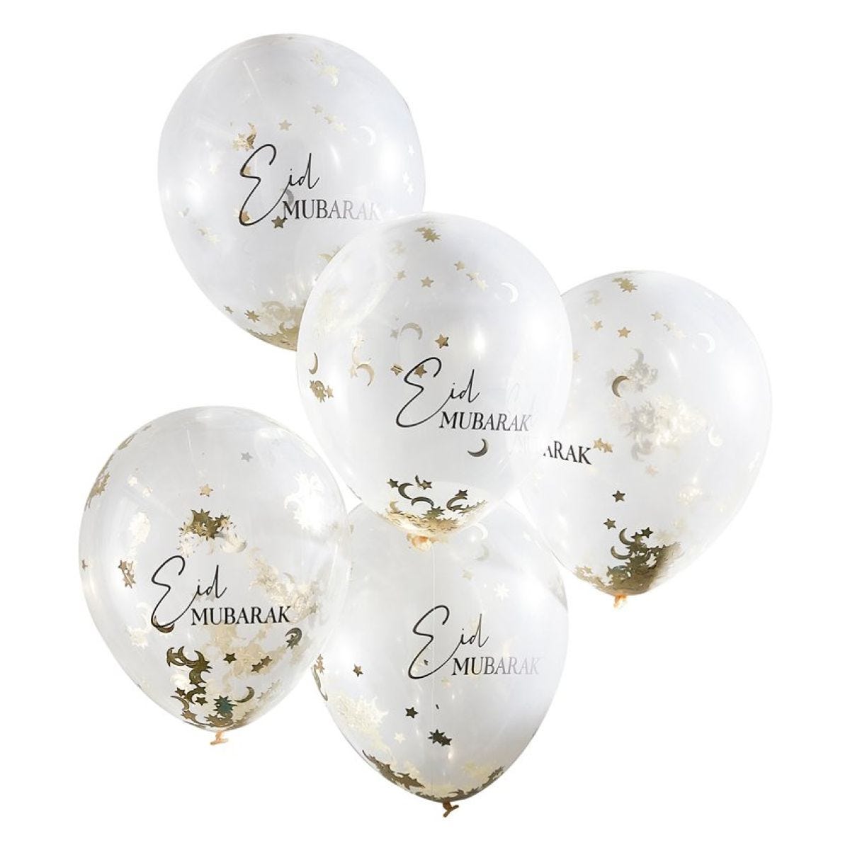 Eid Confetti Balloons - 12" Latex (5pk)