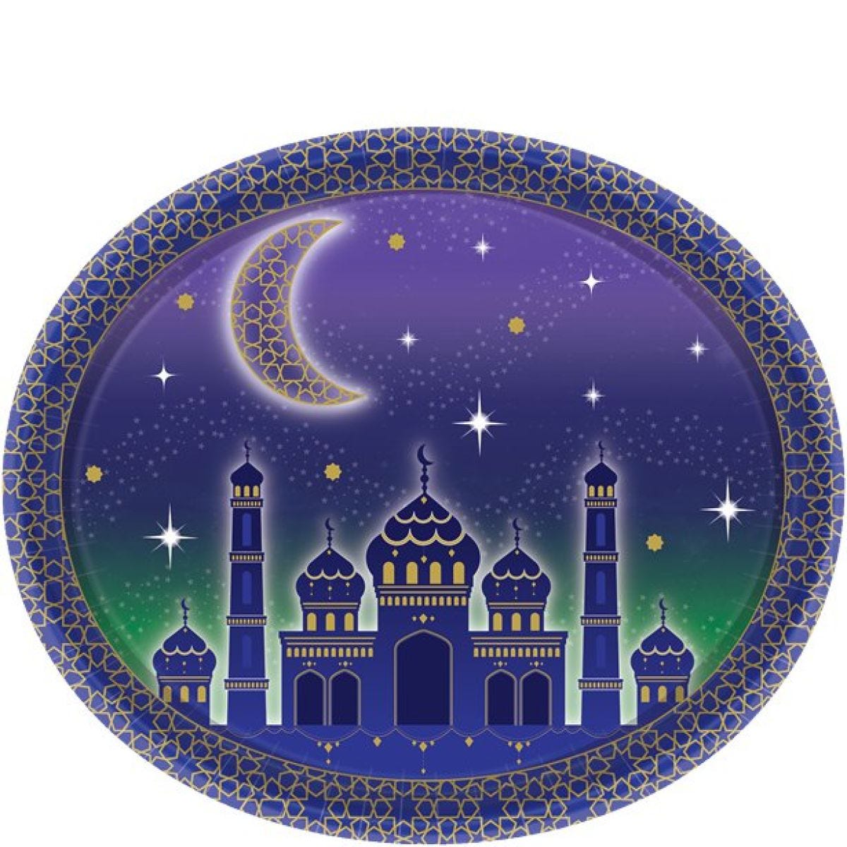 Eid Oval Paper Plates - 30cm x 25cm