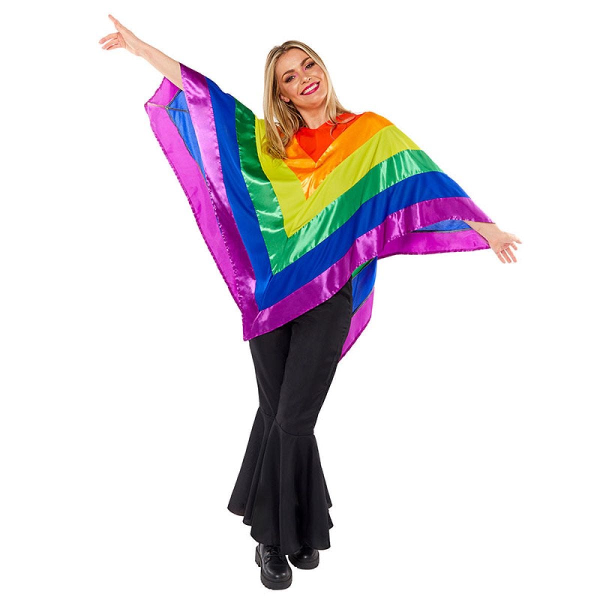 Rainbow Poncho - Adult Costume