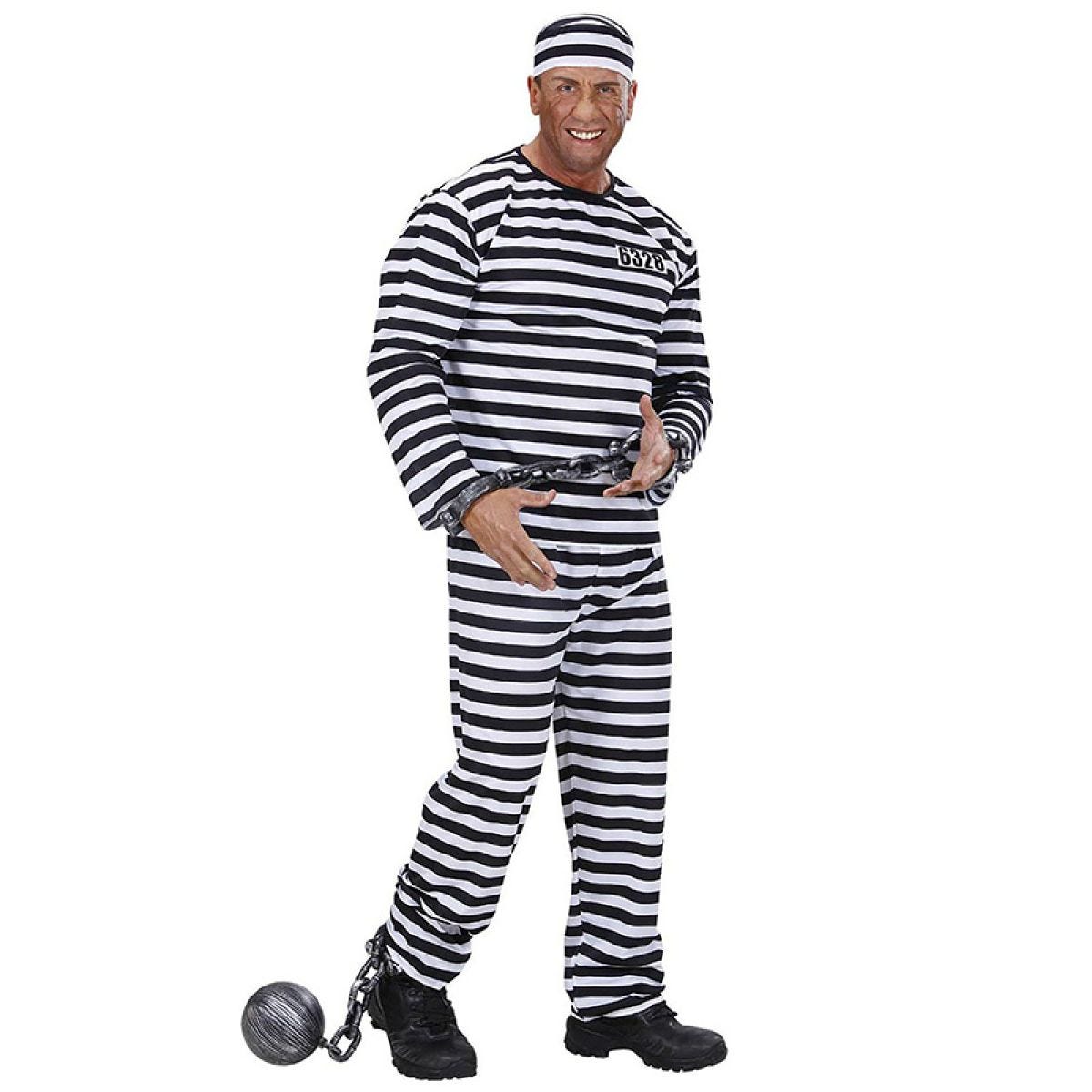 Black and White Convict - Adult Costume