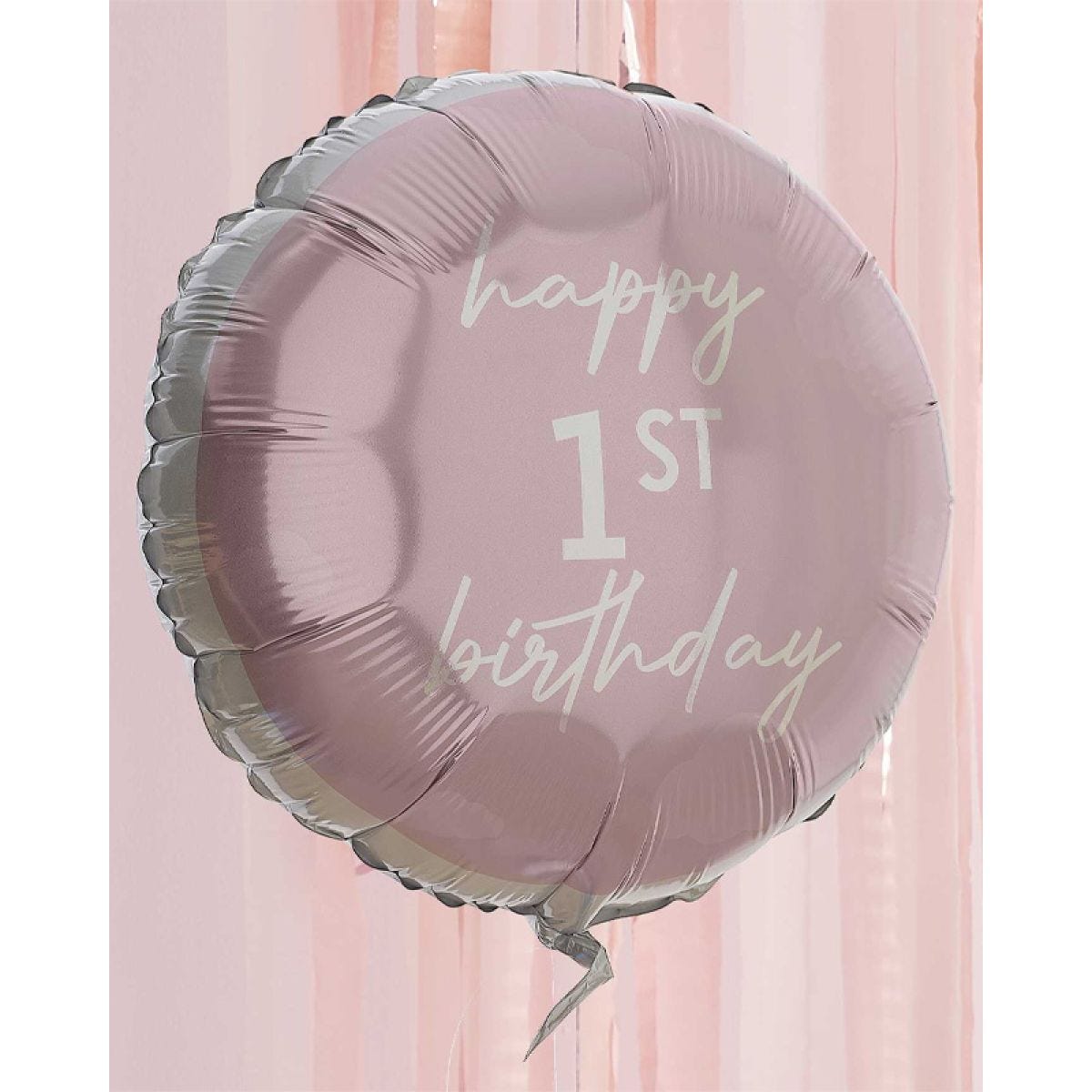 1st Birthday Pink &apos;Happy 1st Birthday&apos; Balloon - 18" Foil
