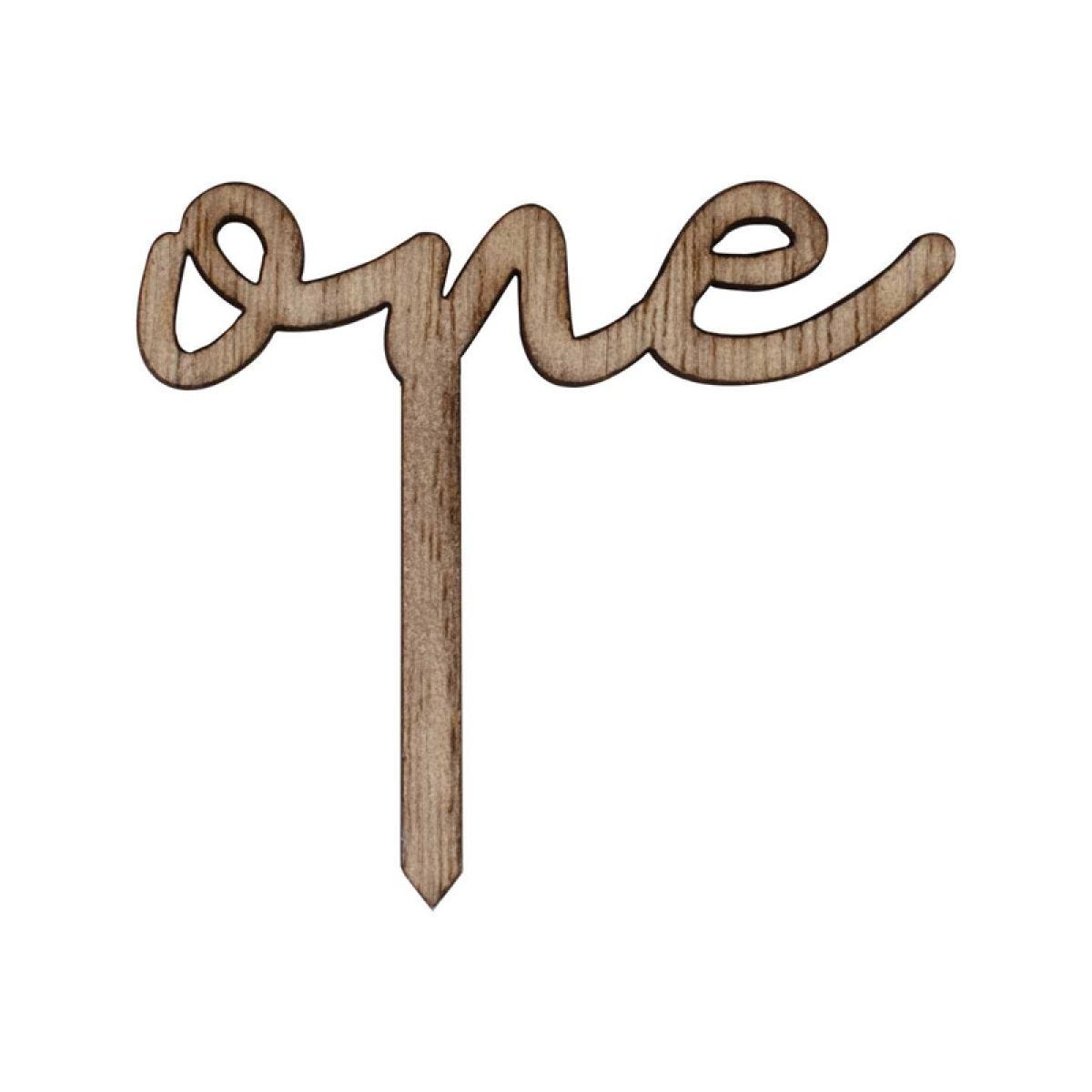 1st Birthday &apos;One&apos; Wooden Cupcake Toppers (6pk)