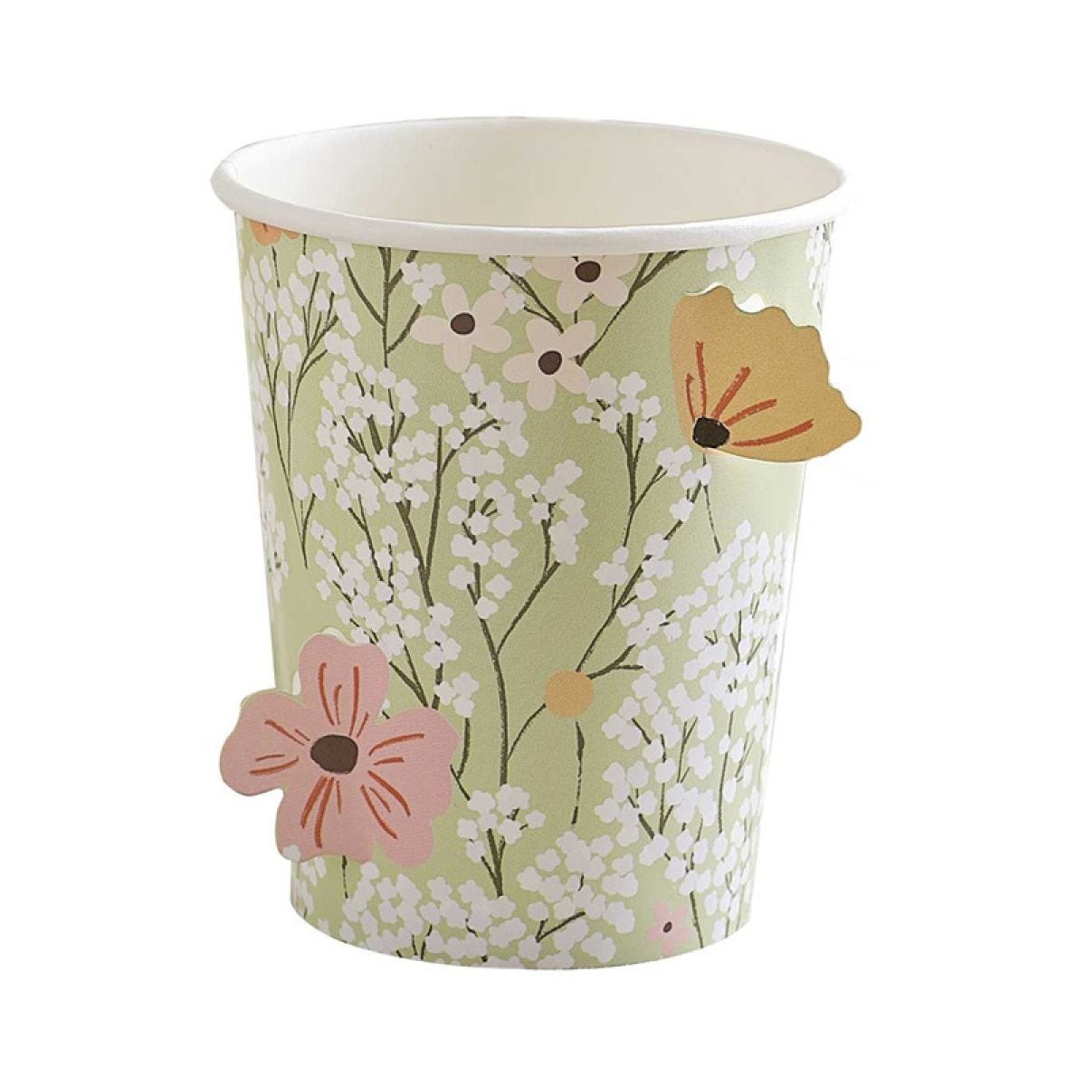Floral Baby Floral Cut Out Paper Cups (8pk)