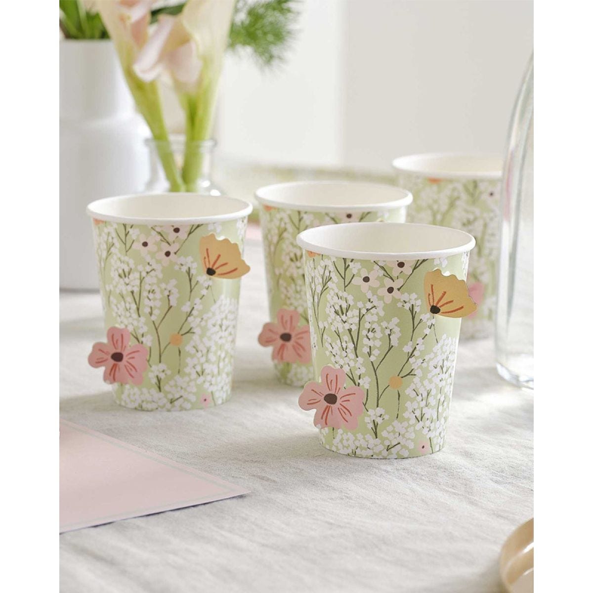 Floral Baby Floral Cut Out Paper Cups (8pk)