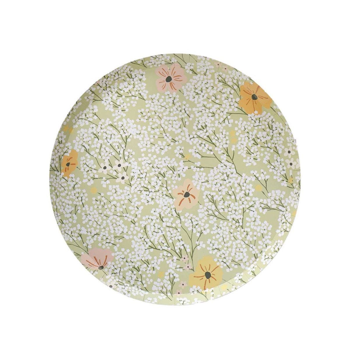 Floral Baby Paper Plates - 25cm (8pk)