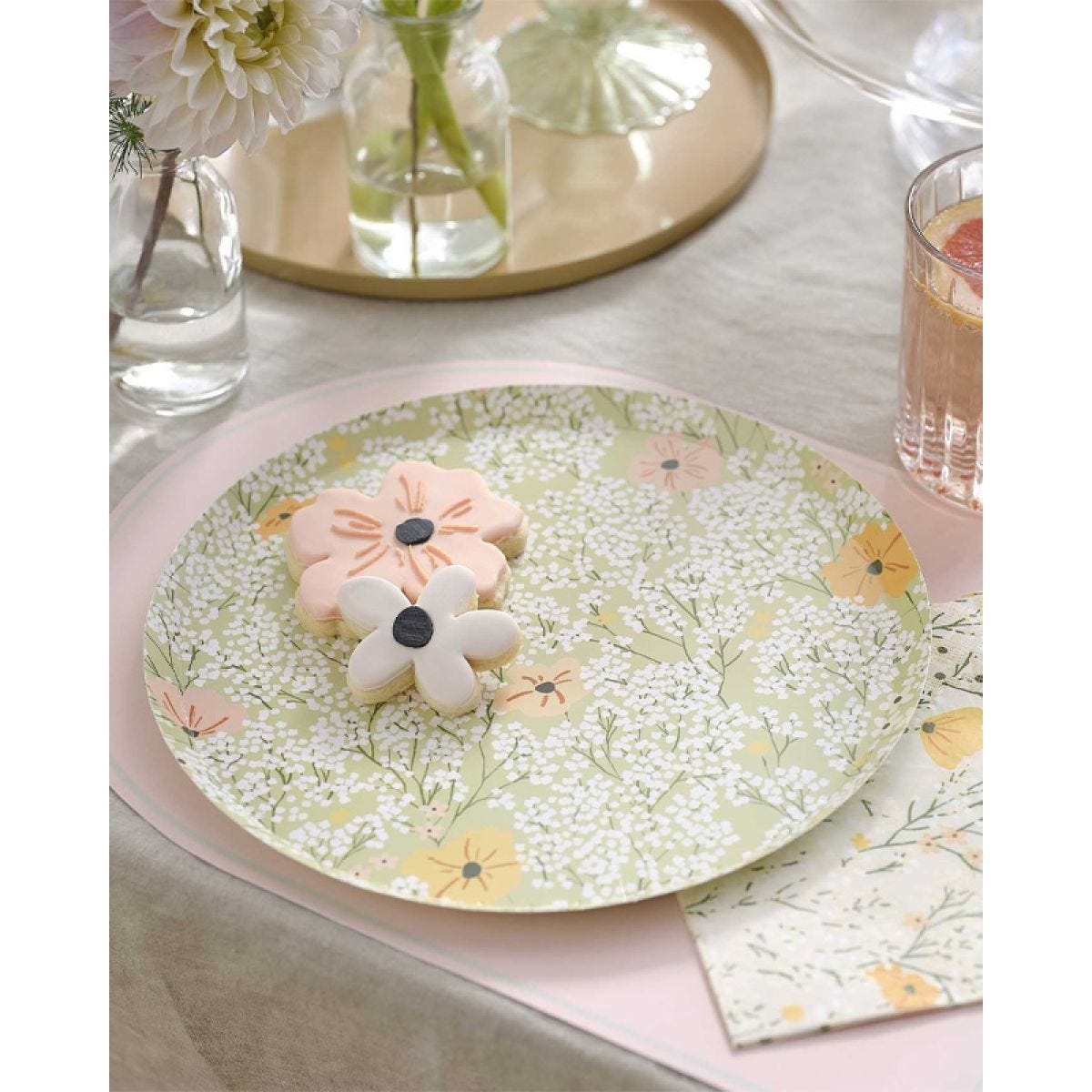 Floral Baby Paper Plates - 25cm (8pk)
